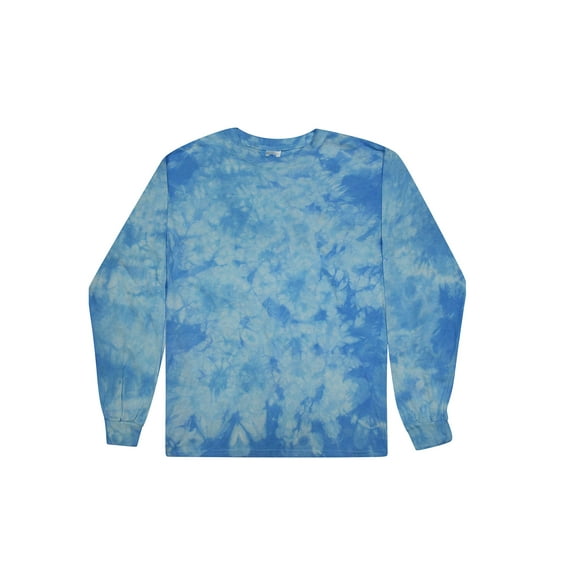 Colortone Tie-Dye Crystal Wash Long Sleeve T-Shirts Men Adult S to 3XL Plain Colors