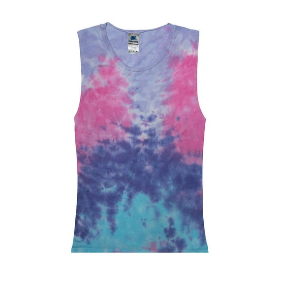 Colortone Tie-Dye Ladie Muscle Tank Multicolor Women Size XS to 2X Cotton