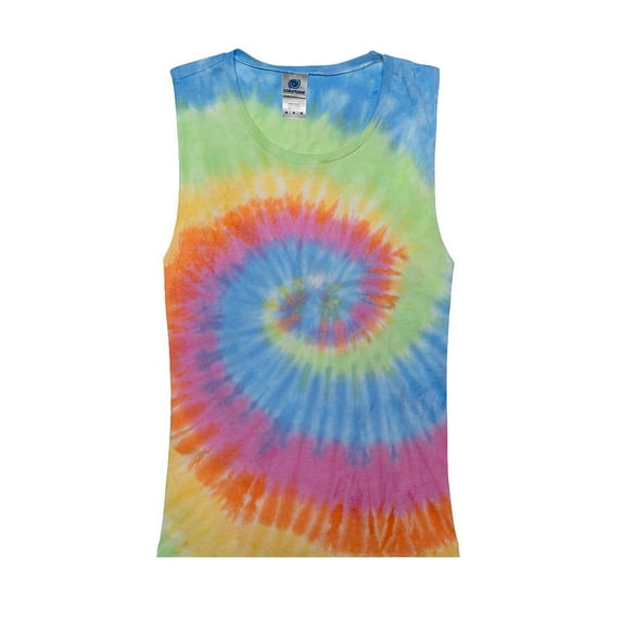 Colortone Tie-Dye Ladie Muscle Tank Multicolor Women Size XS to 2X Cotton