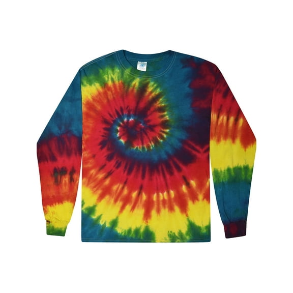 Colortone Tie-Dye Long Sleeve T-Shirts Men Adult S to 3XL