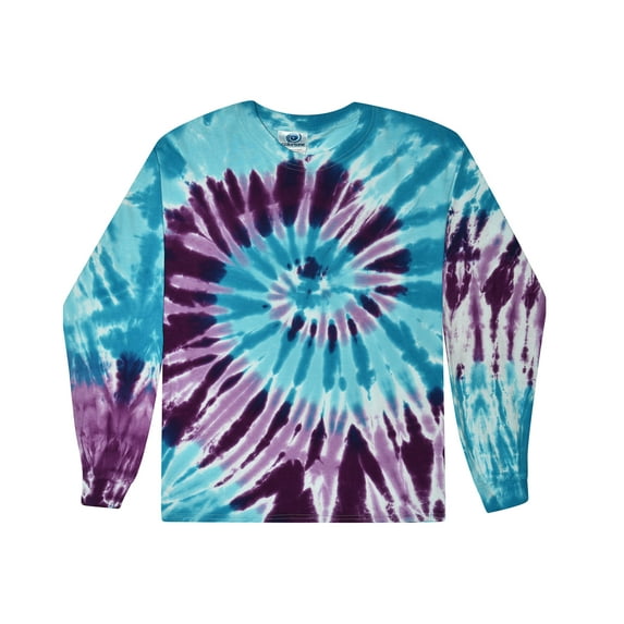 Colortone Tie-Dye Long Sleeve T-Shirts Men Adult S to 3XL