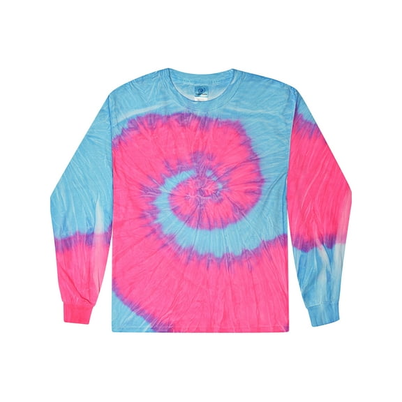 Colortone Tie-Dye Long Sleeve T-Shirts Men Adult S to 3XL