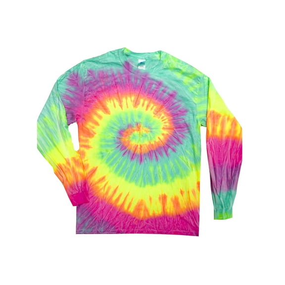 Colortone Tie-Dye Long Sleeve T-Shirts Men Adult S to 3XL