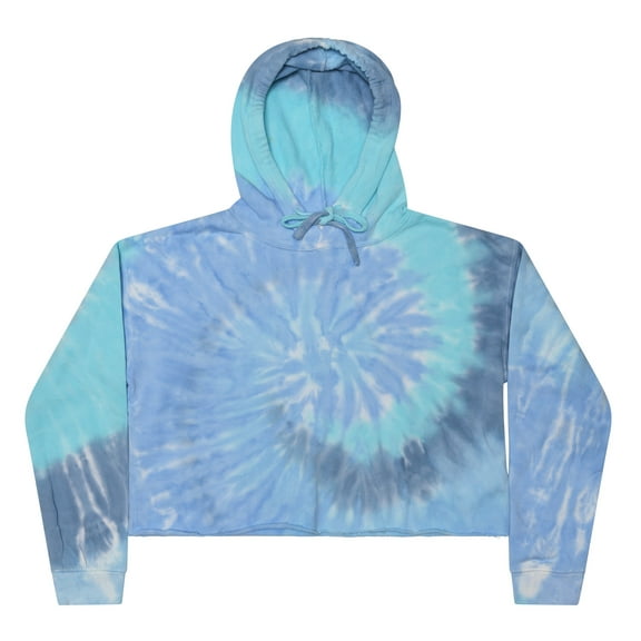 Colortone Tie-Dye Multicolor Crop Top Pullover Hoodie Unisex Women Size XS to L