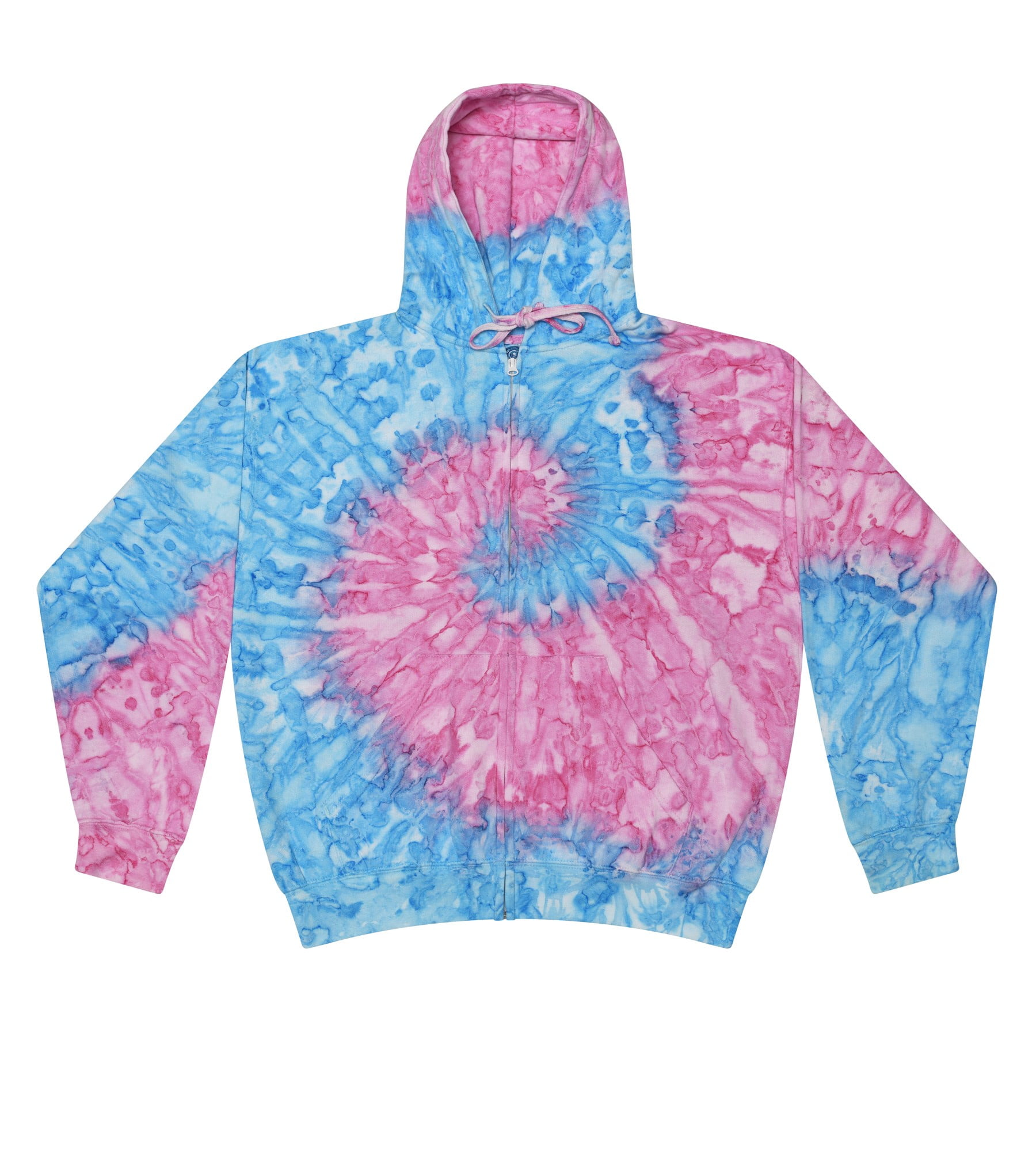 Colortone Tie-Dye Multicolor Zip-Up Hoodies Sweatshirts Men Unisex