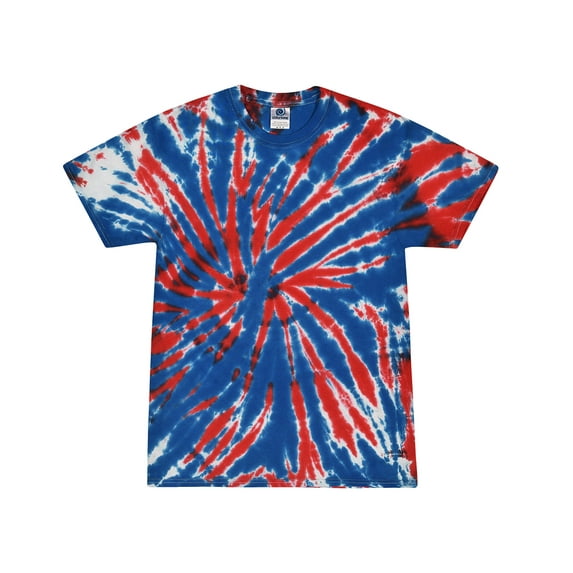 Colortone Tie Dye T-Shirts Patriotic Junior Sizes, Unisex 100% Cotton