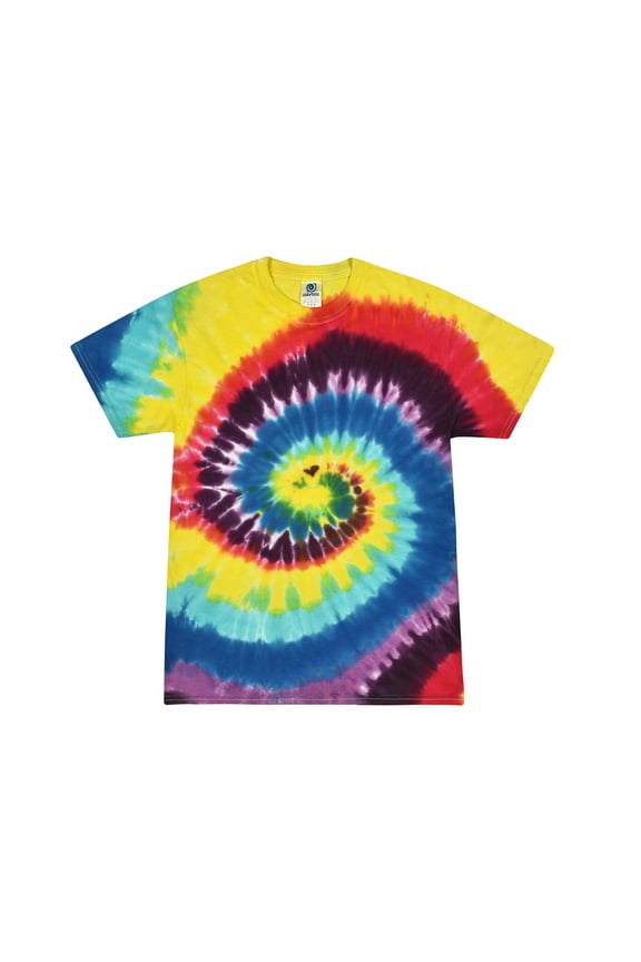 Tie Dye T-Shirts Rainbow Adult Sizes, Men 100% Cotton