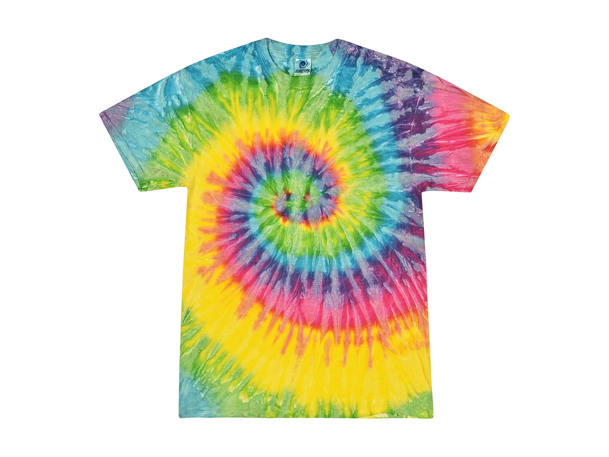 Colortone Tie Dye T-Shirts Rainbow Adult Sizes, Men 100% Cotton