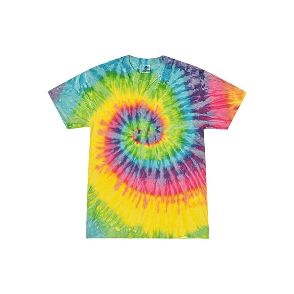 Colortone Tie Dye T-Shirts Rainbow Adult Sizes, Men 100% Cotton