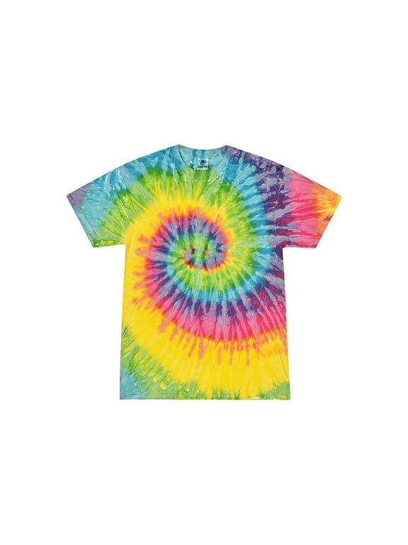Tie Dye T-Shirts Rainbow Adult Sizes, Men 100% Cotton