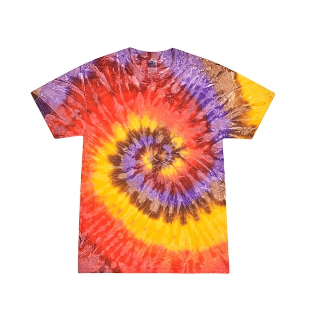 T-shirt Tie Dye V-Neck Colortone - Taille XS à 3XL - Coton - Style Années 80 Lagoon