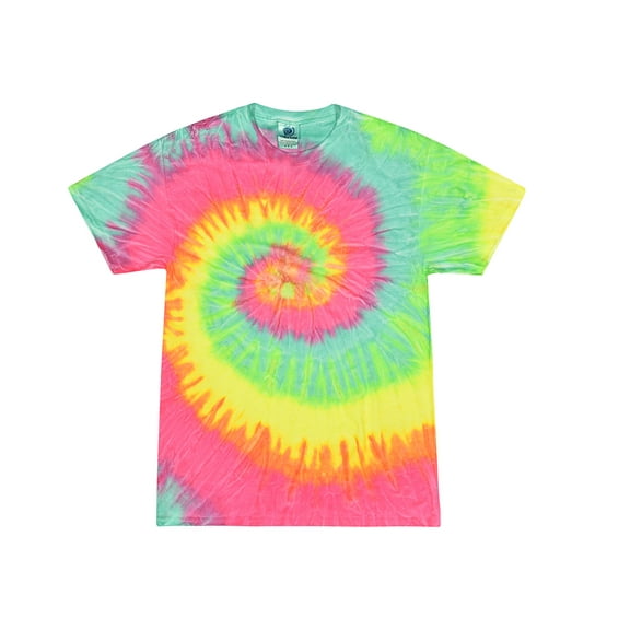 Colortone Tie Dye T-Shirts Rainbow Adult Sizes, Men 100% Cotton
