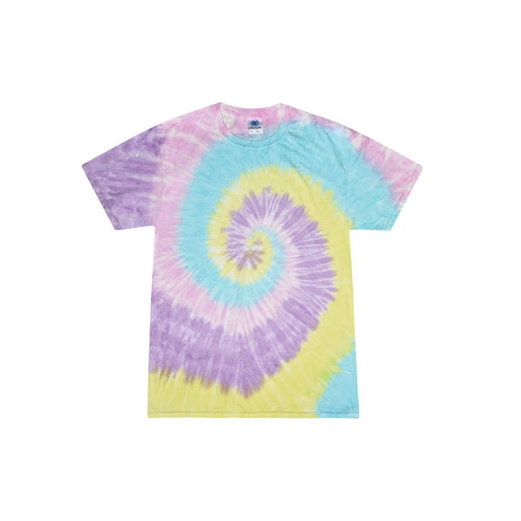 Colortone Tie Dye T-Shirts Rainbow Adult Sizes, Men 100% Cotton