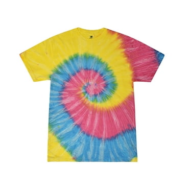 Colortone Tie Dye T-Shirts Rainbow Adult Sizes, Men 100% Cotton