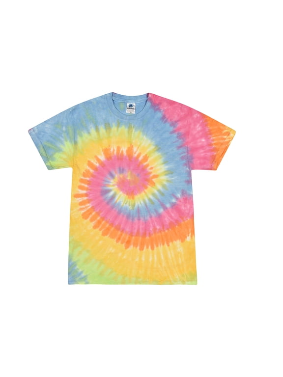 Tie Dye T-Shirts Rainbow Adult Sizes, Men 100% Cotton