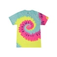 thumbnail image 1 of Colortone Tie Dye T-Shirts Rainbow Junior Sizes, Unisex 100% Cotton, 1 of 3