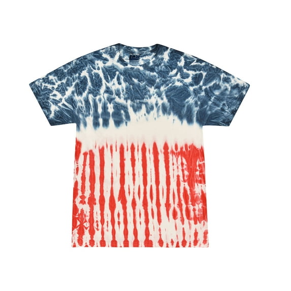 Colortone Tie Dye T-shirts Patriotic Colors Men Adult S to 3XL Cotton 100%