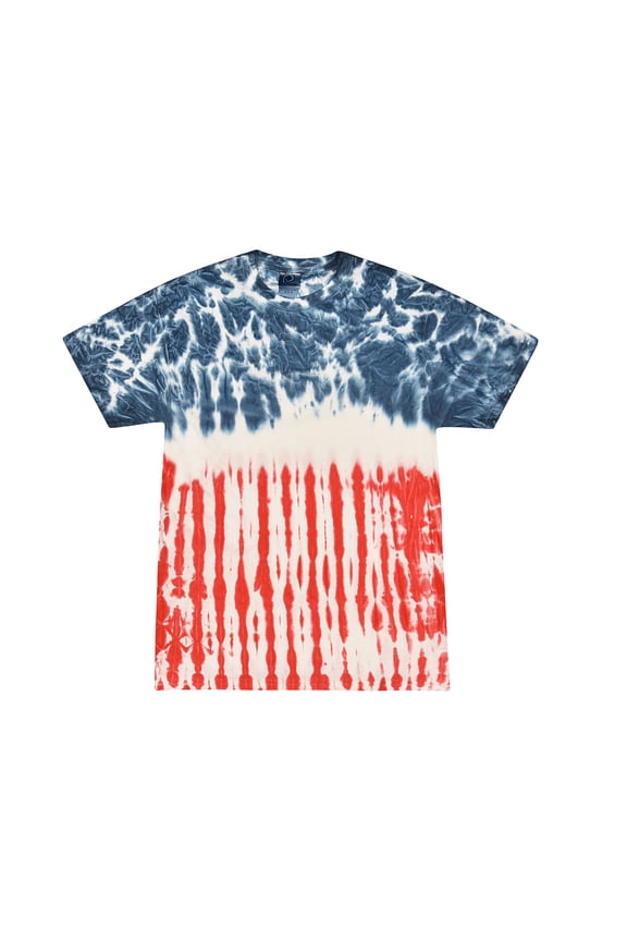 Tie Dye T-shirts Patriotic Colors Men Adult S to 3XL Cotton 100%