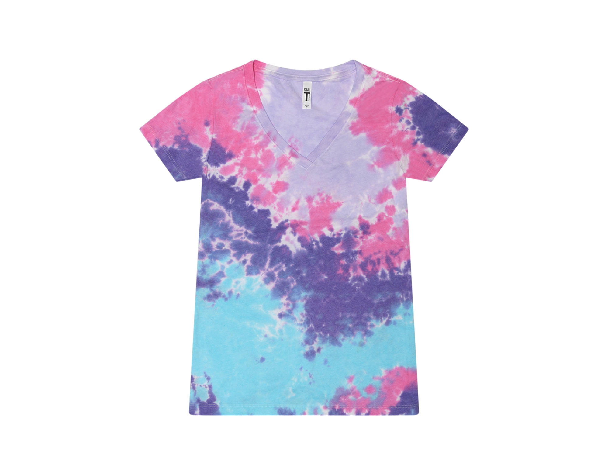 Colortone, Tie-Dye V-Neck T-Shirts, Multiple Colors, Cotton 60