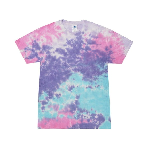 Colortone Vintage Wash Tie Dye T-Shirt for Women and Men, Cotton Candy, 2X-Large