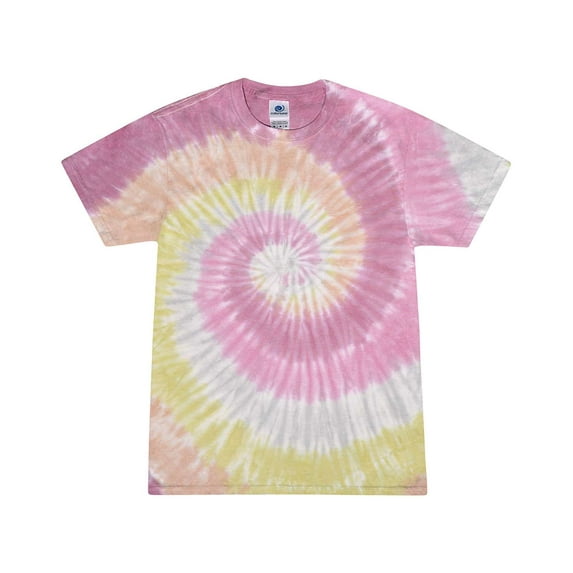 Colortone Vintage Wash Tie Dye T-Shirt for Women and Men, Desert Rose, Large