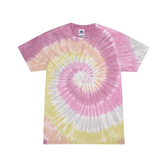 Colortone Vintage Wash Tie Dye T-Shirt for Women and Men, Desert Rose, Medium