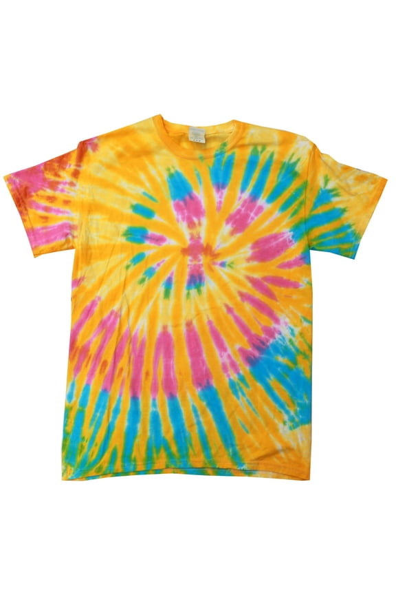 Womens Rainbow Tie-Dye Short Sleeve Heavyweight T-Shirt