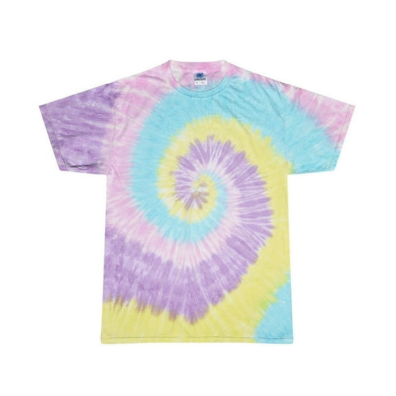 Colortone Womens Rainbow Tie-Dye Short Sleeve Heavyweight T-Shirt