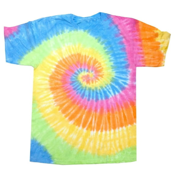 Colortone Womens Rainbow Tie-Dye Short Sleeve Heavyweight T-Shirt