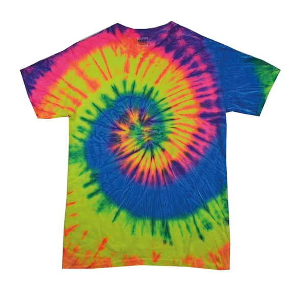 Colortone Womens Rainbow Tie-Dye Short Sleeve Heavyweight T-Shirt