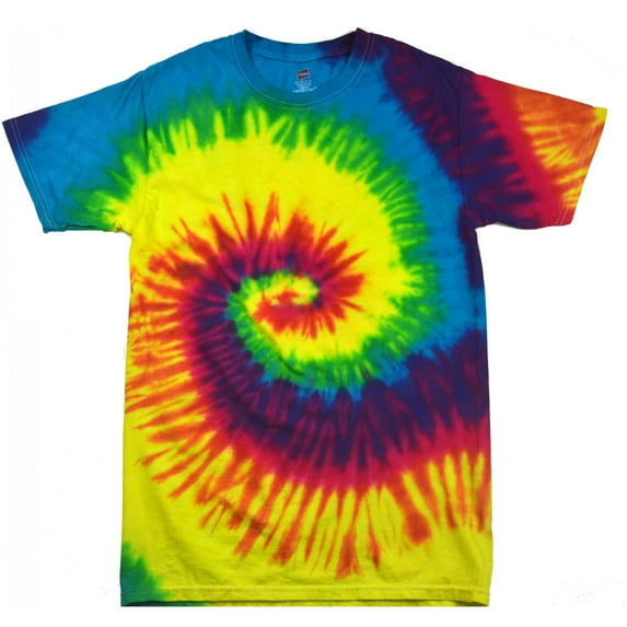 Colortone Womens Rainbow Tie-Dye Short Sleeve Heavyweight T-Shirt