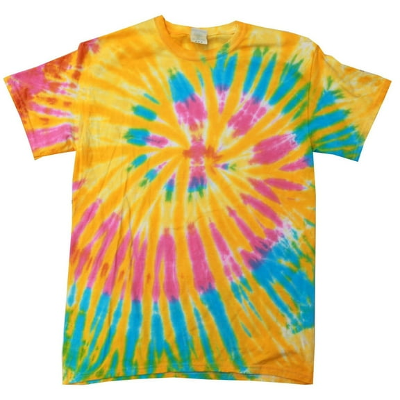 Colortone Womens Rainbow Tie-Dye Short Sleeve Heavyweight T-Shirt