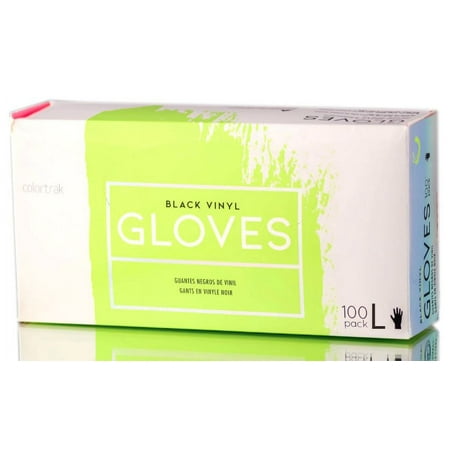 Colortrak Black Vinyl Gloves - Large