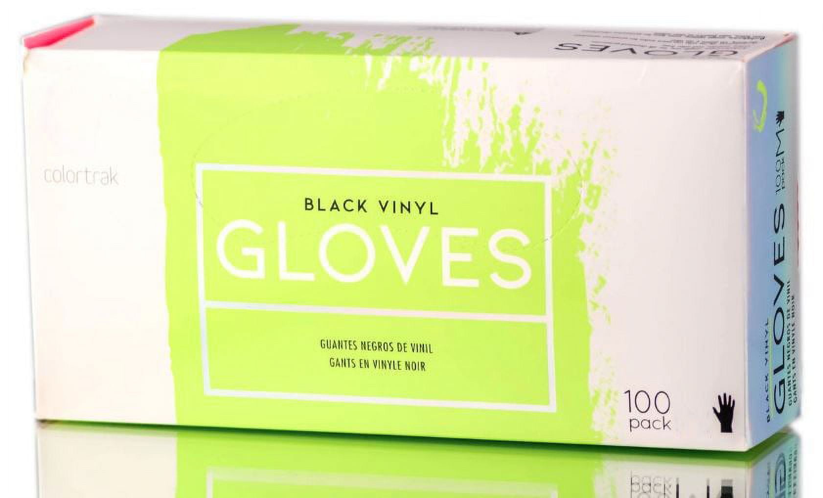 Colortrak Black Vinyl Gloves Small