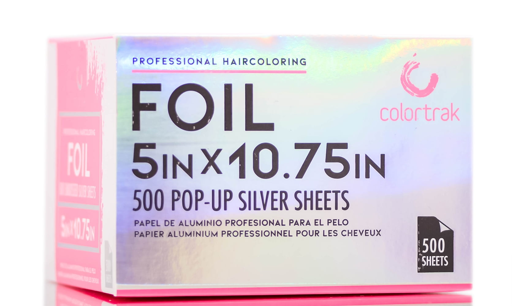Colortrak Embossed Sheets Silver Aluminum Foil Pop-up Dispenser, 500  Pre-cut Sheets Non-slip Textured Silver 5 x 11 Sheets for Hair Foil  Coloring and