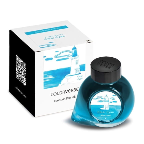 Colorverse Project Ink No.007 - Clear Cyan - (65ml) Fountain Pen Ink