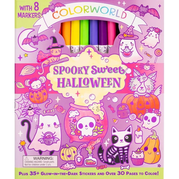 ColorWorld: Spooky Sweet Halloween: Plus 35+ Glow-In-the-Dark Stickers and over 30 Pages to Color!, 64 pages (Hardcover)