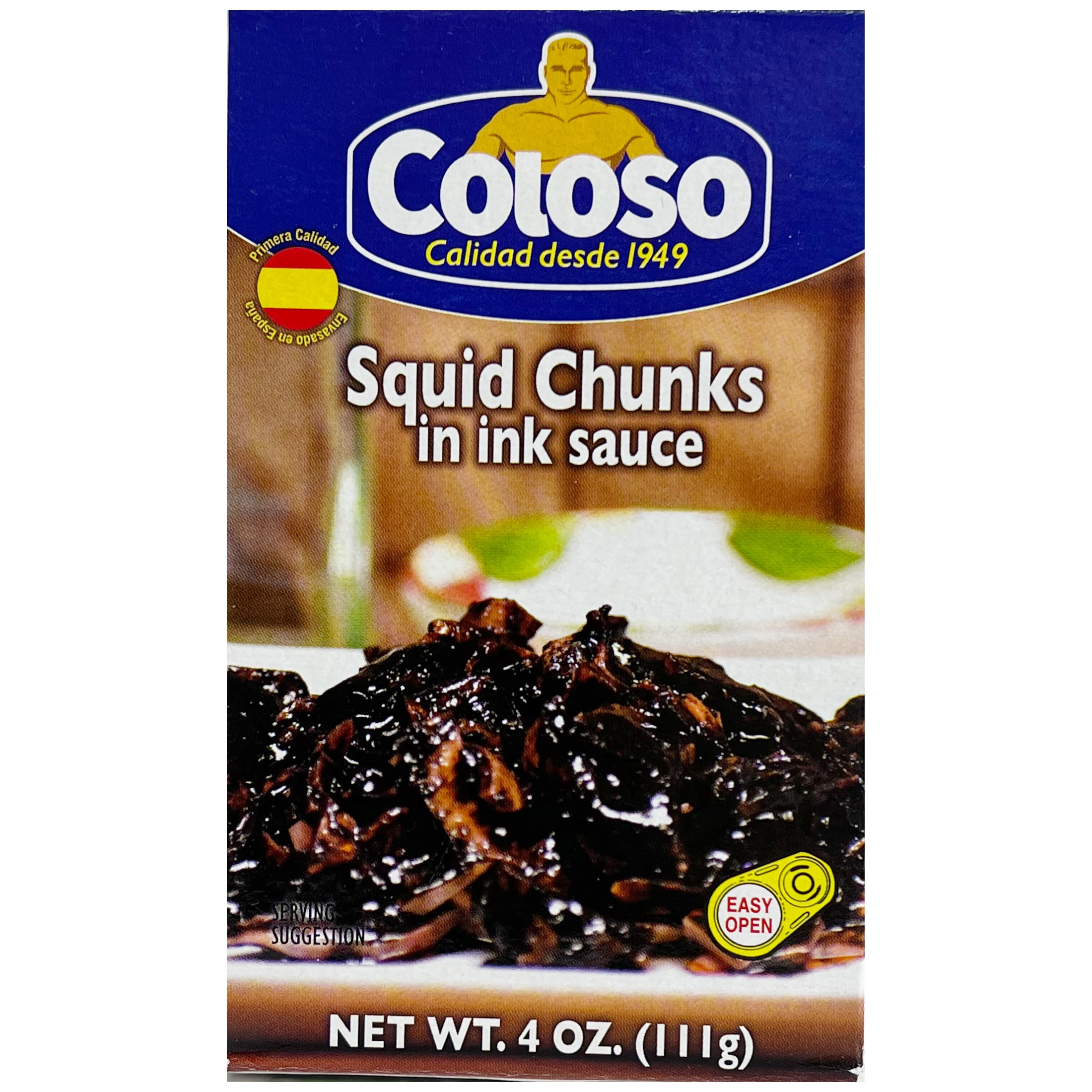 Coloso Squid Chunks in Ink Sauce, 4 oz Can Packaged Meal