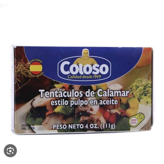 Coloso Octopus Tentacles in Oil, 8.25 oz Tin Can, Canned Seafood, Contains Shellfish, Wild Caught