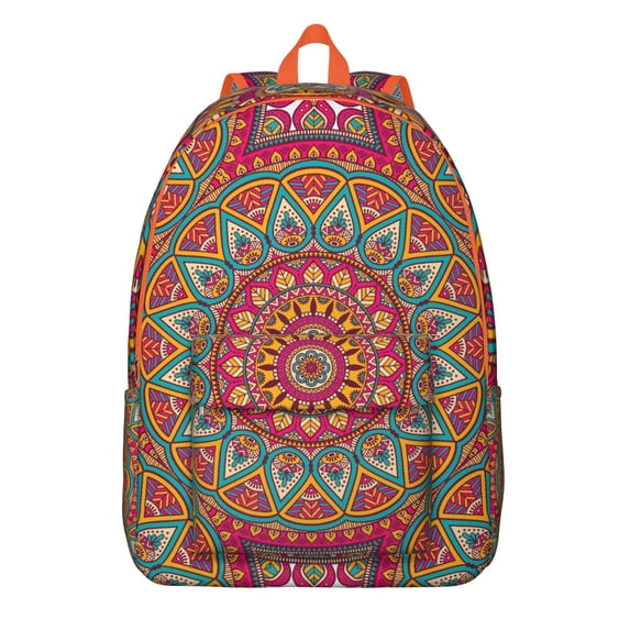 Colossal Capacity Boho Mandala Print Backpack for College Bound, Generous Laptop Space Bookbag, Durable School Essential for Work Commute, Perfect Gift