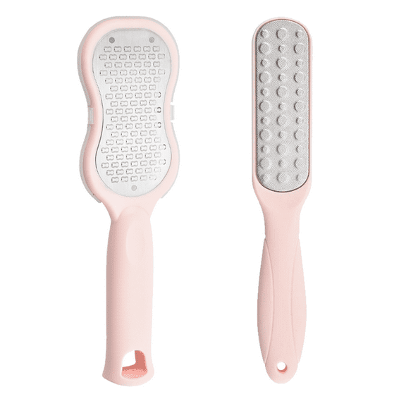 Colossal Foot Rasp and Professional Foot Scrubber Pedicure Kit to Remove Hard Skin for Wet and Dry Feet - Pink + Net Red Pink