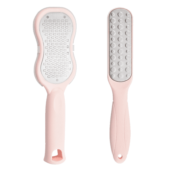 Colossal Foot Rasp and Professional Foot Scrubber Pedicure Kit to Remove Hard Skin for Wet and Dry Feet - Pink + Net Red Pink
