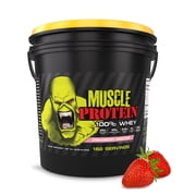 Goliath Labs Whey Protein Powder [12 lbs Bucket] Protein Powder Strawberry Flavor for Lean Muscle Gain & Workout | 25g Protein, 25g Amino Acids, 6.6g BCAAs Per Serving | Diet & Sports Nutrition
