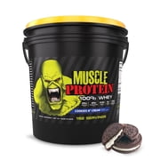 Goliath Labs Whey Protein Powder [12 lbs Bucket] Protein Powder Cookies n Cream for Lean Muscle Gain & Workout | 25g Protein, 25g Amino Acids, 6.6g BCAAs per Serving | Diet & Sports Nutrition