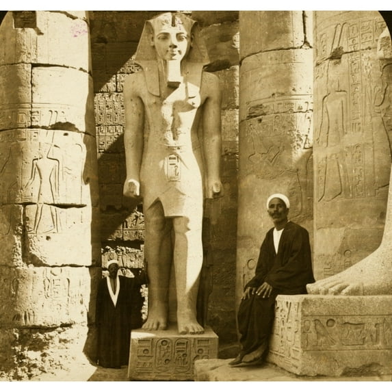 Colossal statue of Ramses II among the columns of the Temple of Luxor, Egypt Poster Print (18 x 24)