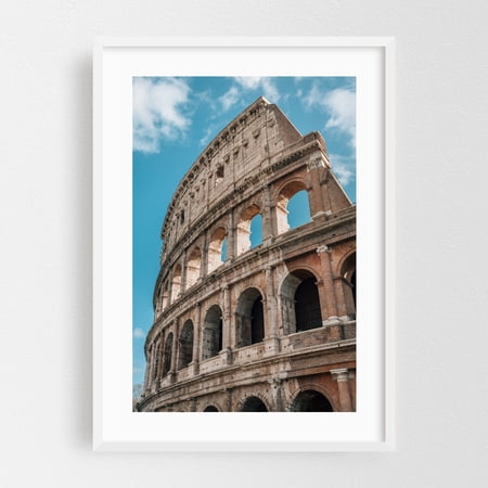 Colosseum 01 - Rome Lazio Italy Photography Architecture City Travel Poster Vintage Scenic Cityscape White Framed Wall Art Print 5 x 7 inches price history and forecast - FRAMER GALLERY
