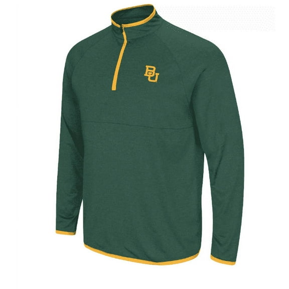 Colosseum Men's Baylor Bears Green Rival 1/4 Zip - SMALL