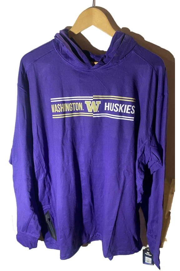 Colosseum Men's Washington Huskies Windchill Hooded Pullover Jacket XXL