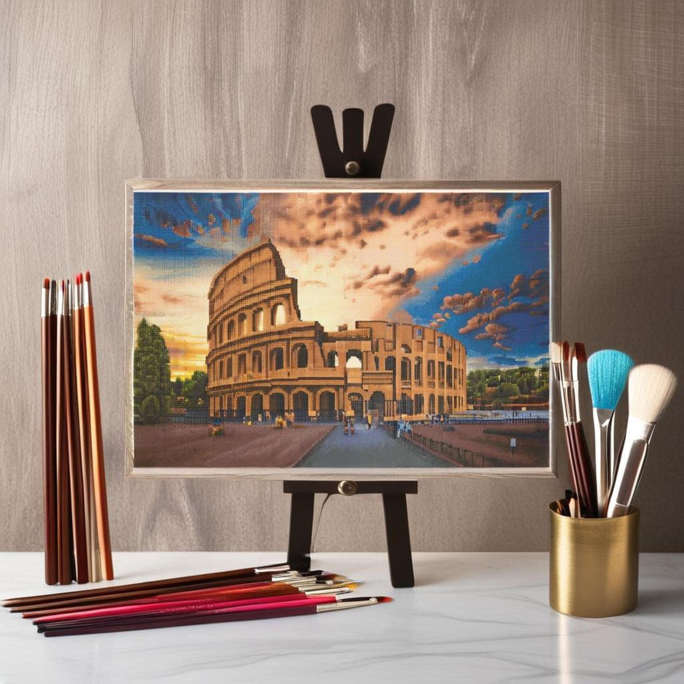 Colosseum Painting Diamond Art Kit by Make Market – Full Drill with Gems & Tools - 20" x 30" Canvas - 6 Pack