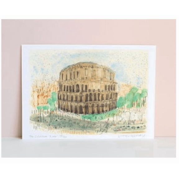 Colosseum Rome Art Italy Watercolour Signed Limited Edition Architecture Italy Rome Painting The Colosseum Italian Landmark Drawing Print Poster